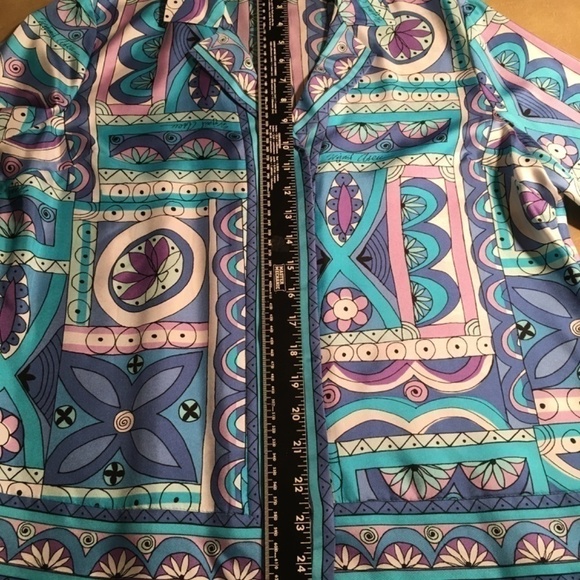 sigrid OLSEN 100% Silk “Signature” Tunic Blouse, BLUE/TURQUOISE, NWOT, Size M - Picture 7 of 8